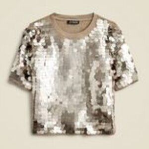 J Crew Collection Sequin Embellished T Shirt